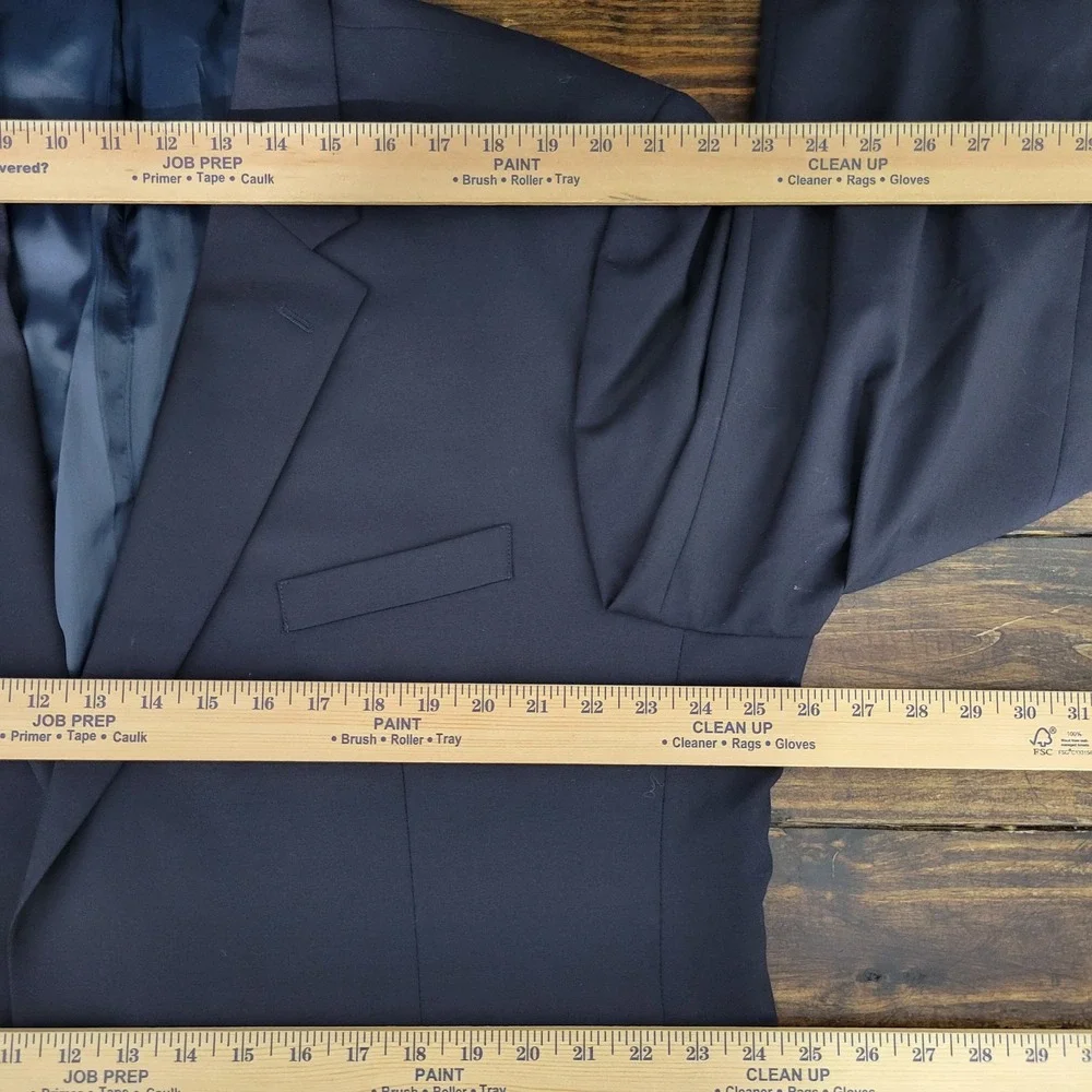 JOS A BANK Men's Sport Coat Blazer Two Golden Button Navy Twill‎ Wool Size 40R